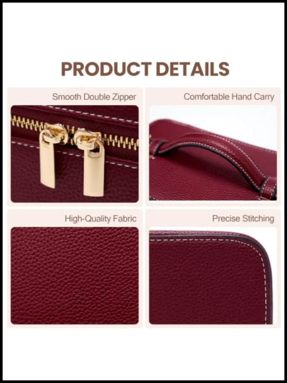 Hard Shell Faux Leather Makeup Bag Travel Cosmetic Organizer Case